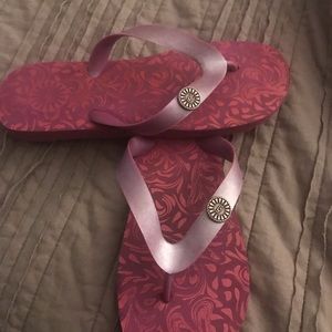 Ugg flip flops metallic pink 7